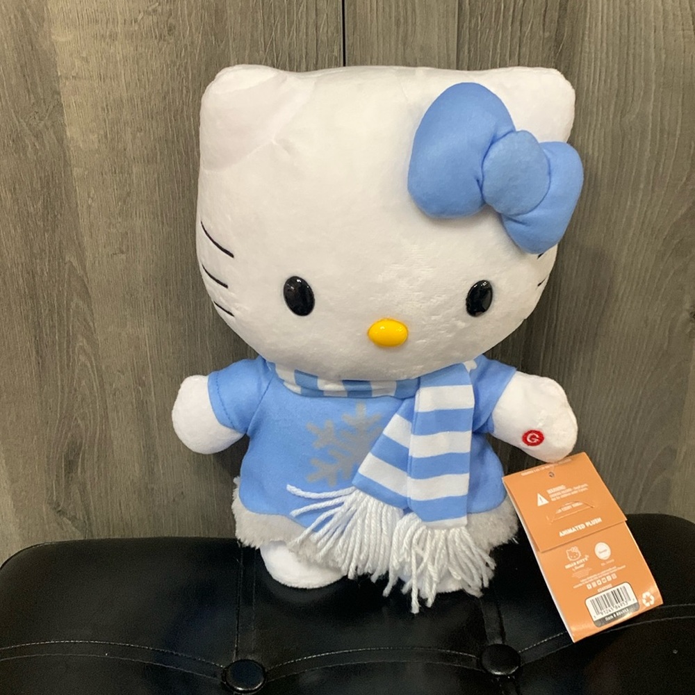 New Hello Kitty Jingle Bells Christmas Plush Side Stepper Musical Stuffed Toy